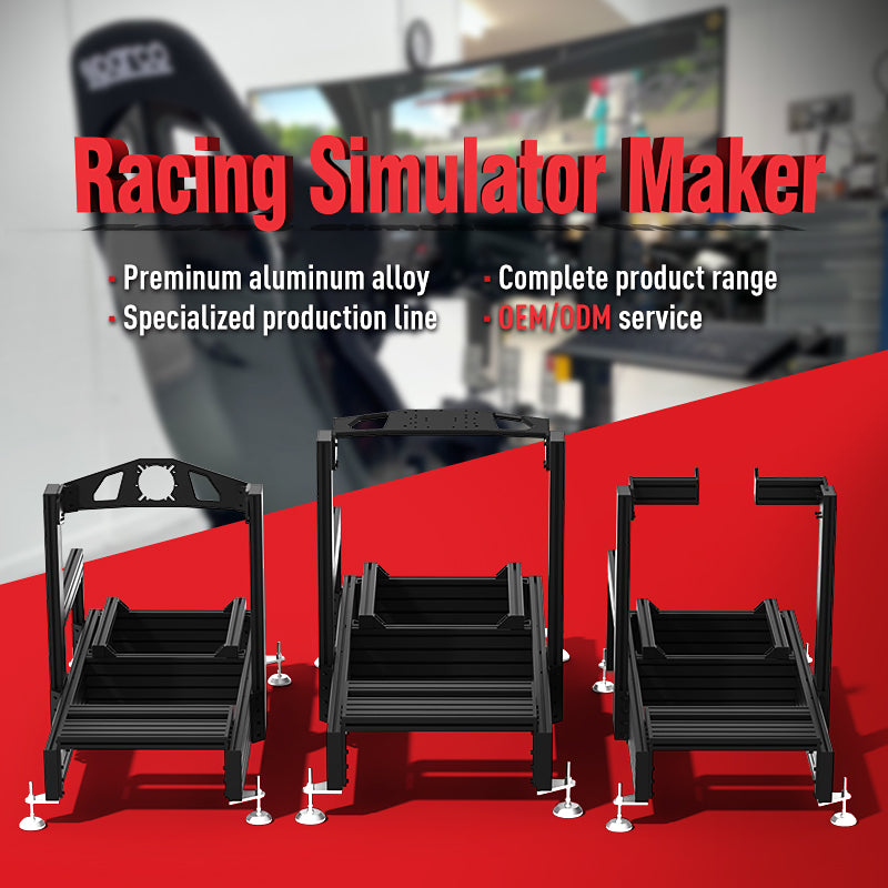Professional Aluminum Sim Racing Cockpit Rig Adjustable Racing Simulator Frame Direct Drive Wheel Mount Immersive Gaming Setup