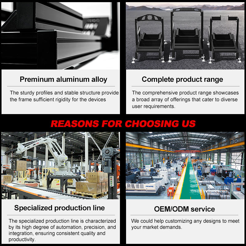 Professional Aluminum Sim Racing Cockpit Rig Adjustable Racing Simulator Frame Direct Drive Wheel Mount Immersive Gaming Setup